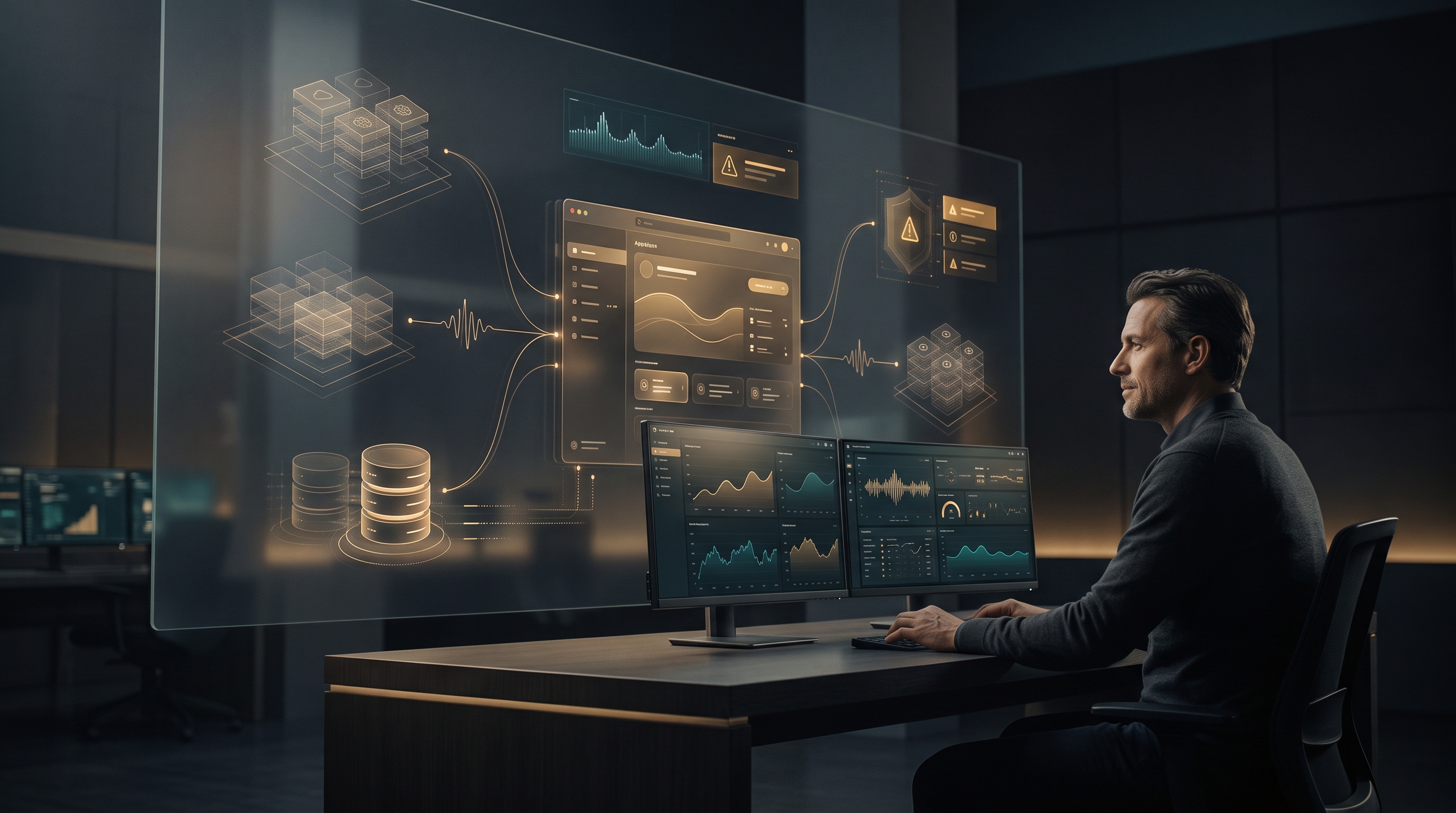 Operations team monitoring and supporting a live AI-built application